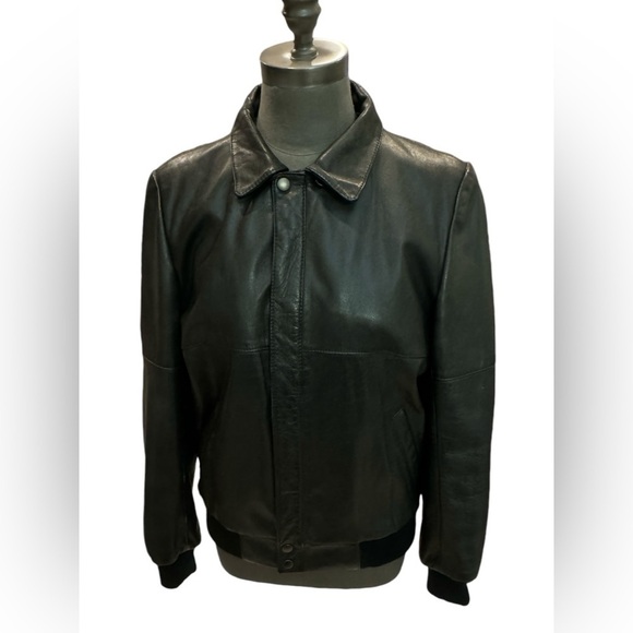 Saks Fifth Avenue Other - Saks Fifth Avenue Black Leather Jacket Vintage XL